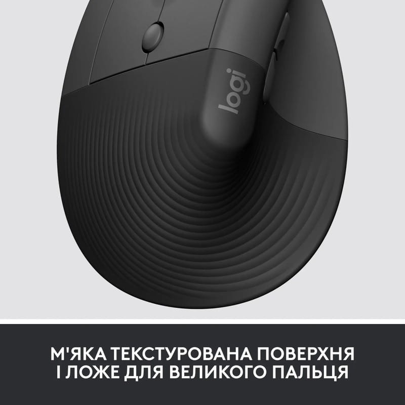 Мышь беспроводная Logitech Lift Left Vertical Ergonomic (910-006495) Graphite USB