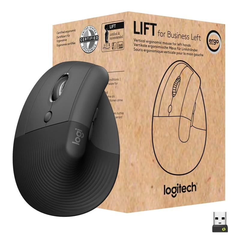 Мышь беспроводная Logitech Lift Left Vertical Ergonomic (910-006495) Graphite USB