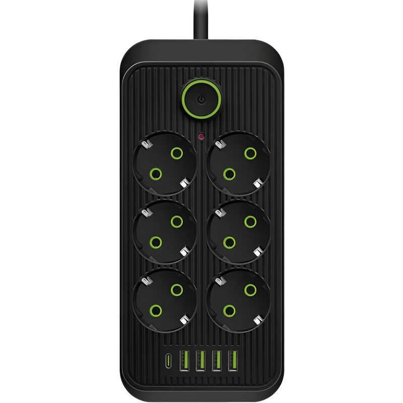 Сетевой фильтр XoKo SP-6-4-1 6 розеток, 5 USB, 2 м Black (XК-SP6-4-1-BK)