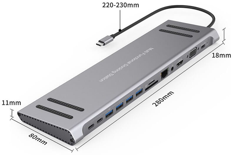 Концентратор-підставка USB-C XoKo AC-1400 (XK-AC1400-SL)