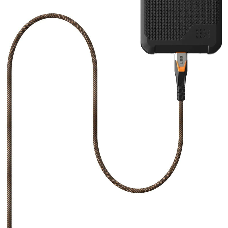 Кабель Urban Armor Gear Rugged Double Braided Nylon USB Type-C - USB Type-C (M/M), 0.75 м, Black/Orange (9B4415114097)