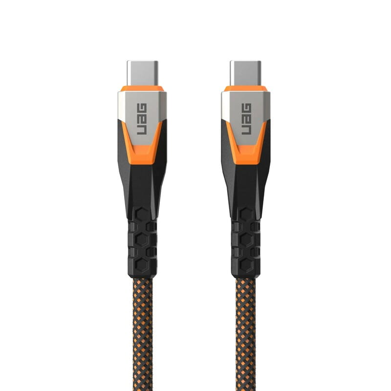 Кабель Urban Armor Gear Rugged Double Braided Nylon USB Type-C - USB Type-C (M/M), 0.75 м, Black/Orange (9B4415114097)