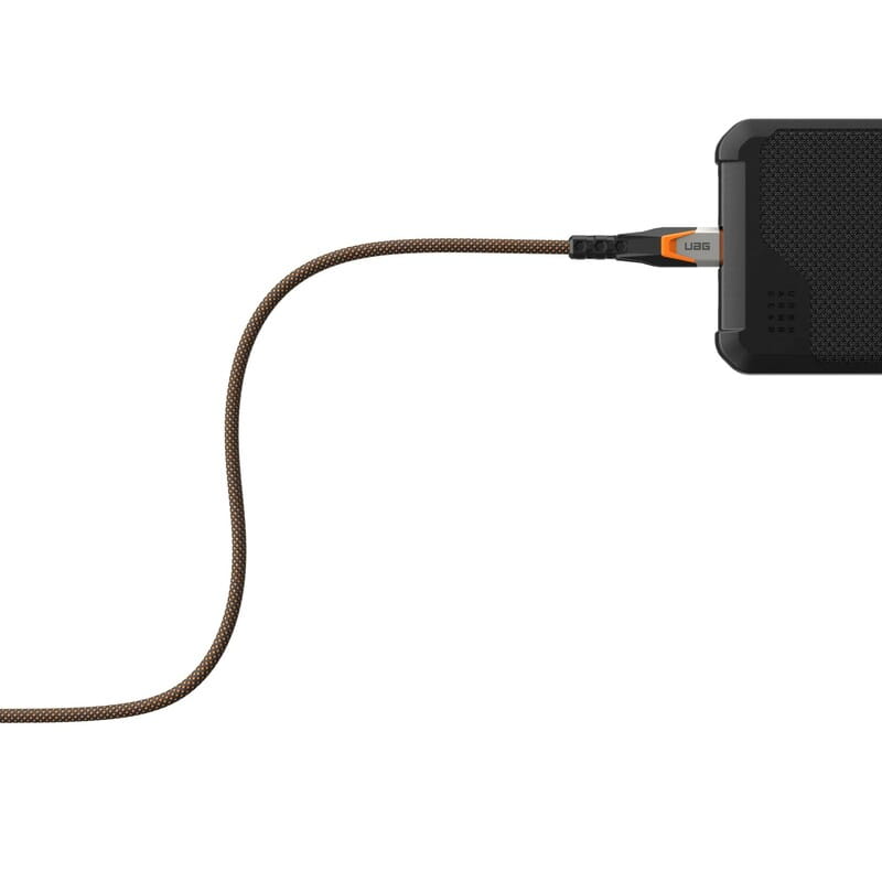 Кабель Urban Armor Gear Rugged Double Braided Nylon USB Type-C - USB Type-C (M/M), 0.75 м, Black/Orange (9B4415114097)