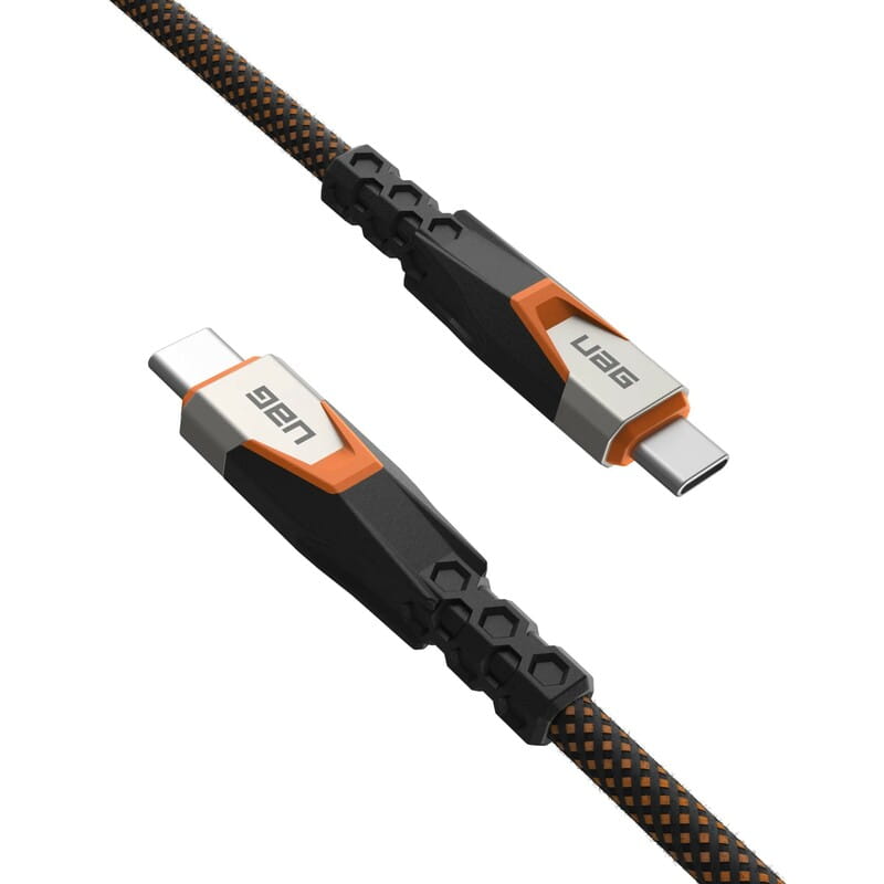 Кабель Urban Armor Gear Rugged Double Braided Nylon USB Type-C - USB Type-C (M/M), 0.75 м, Black/Orange (9B4415114097)