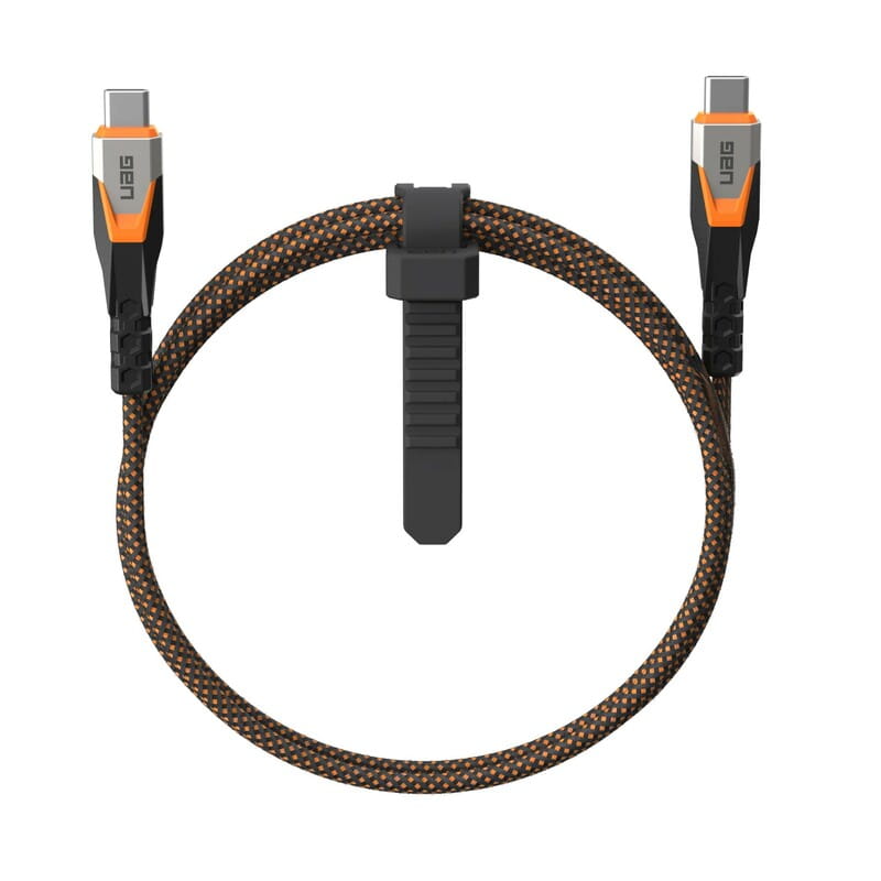 Кабель Urban Armor Gear Rugged Double Braided Nylon USB Type-C - USB Type-C (M/M), 0.75 м, Black/Orange (9B4415114097)