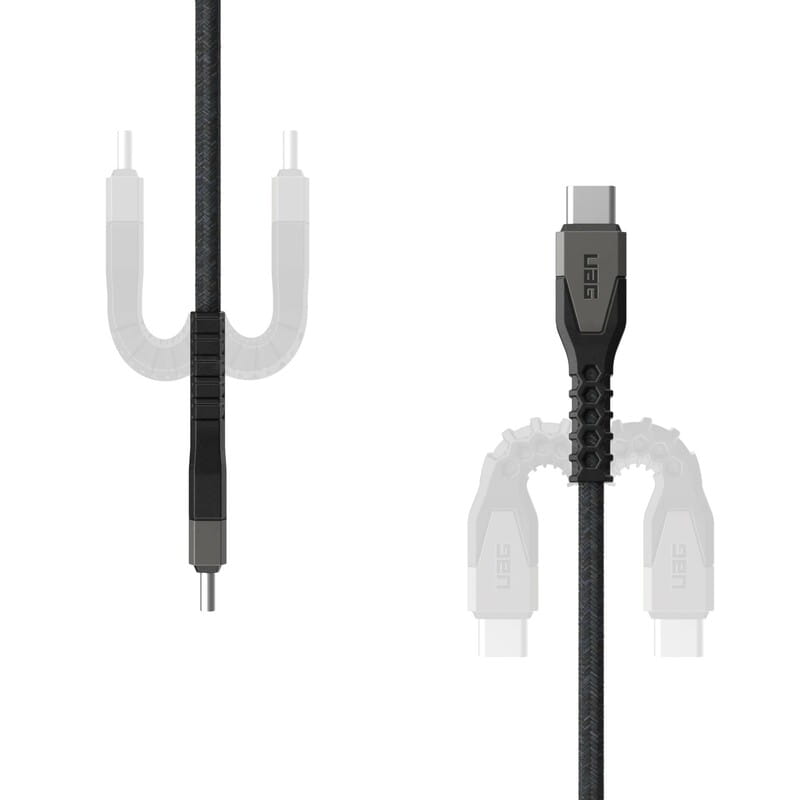 Кабель Urban Armor Gear Rugged Kevlar USB Type-C - USB Type-C (M/M), 1.5 м, Black/Gray (9B4413114030)