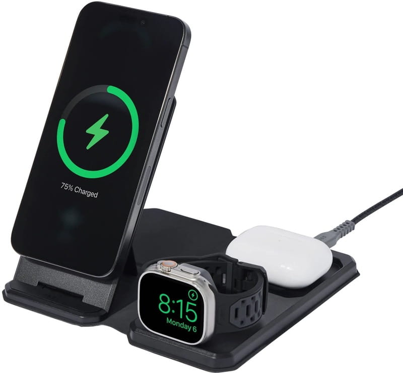 Бездротовий зарядний пристрій Urban Armor Gear Travel Charger 25W 3 in 1 Black/Grey (9B4412114030)
