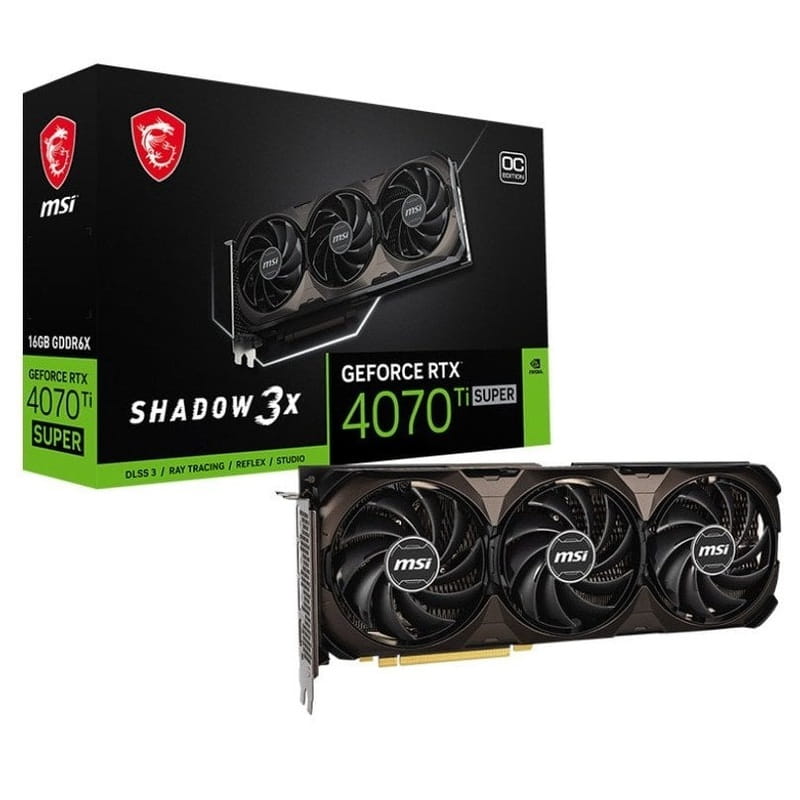 Відеокарта GF RTX 4070 Ti Super 16GB GDDR6X Shadow 3X OC MSI (GeForce RTX 4070 Ti SUPER 16G SHADOW 3X OC)