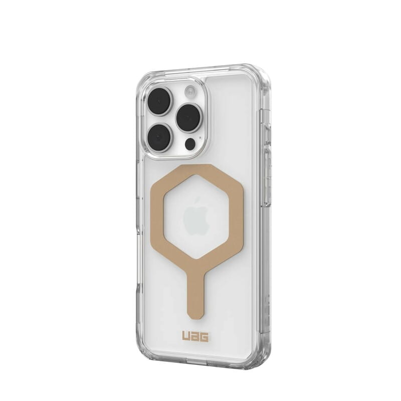 Чeхол-накладка Urban Armor Gear Magsafe для Apple iPhone 16 Pro Plyo Ice/Gold (114480114381)