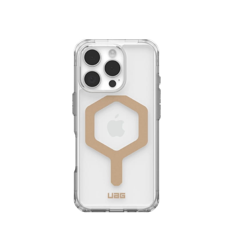 Чeхол-накладка Urban Armor Gear Magsafe для Apple iPhone 16 Pro Plyo Ice/Gold (114480114381)