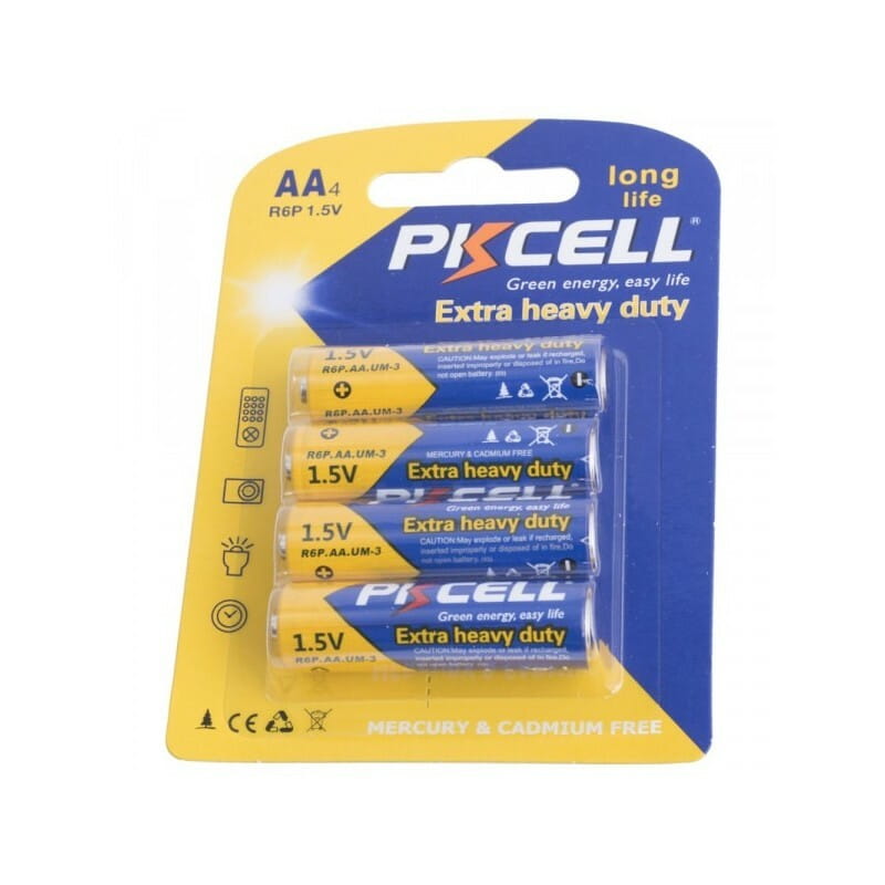 Батарейка PKCELL Extra Heavy Duty AA/LR06 4шт (R6P-4B)