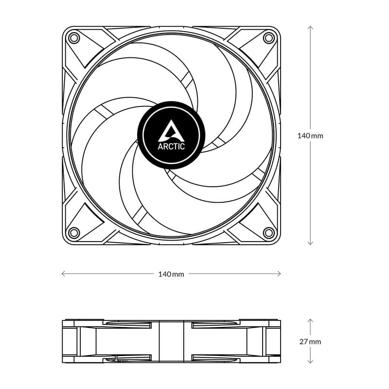 Вентилятор Arctic P14 Max Black (ACFAN00287A)