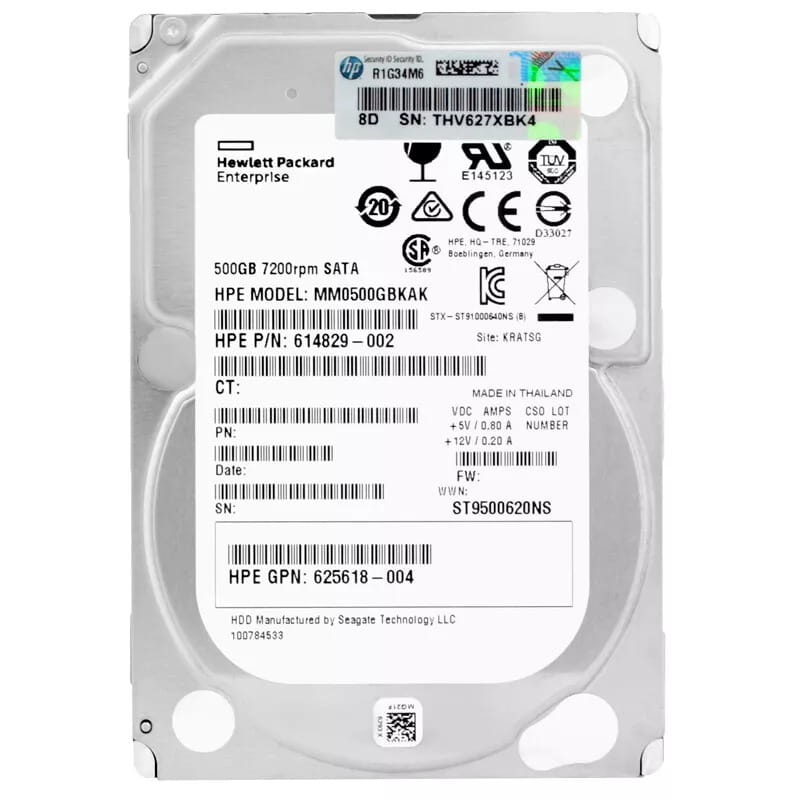 Накопитель HDD SATA  500GB HP 7200rpm 64MB (MM0500GBKAK) с переходником на 3.5 дюйма