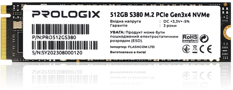 Накопитель SSD  512GB Prologix S380 M.2 2280 PCIe 3.0 x4 NVMe TLC (PRO512GS380)_акция