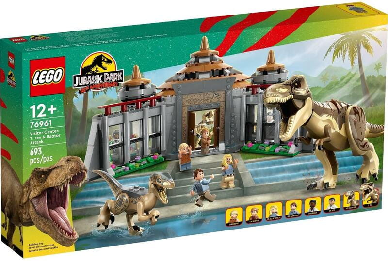 Конструктор LEGO Jurassic Park Центр відвідувачів: Атака тиранозавра й раптора (76961)