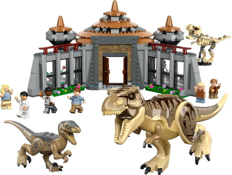 Конструктор LEGO Jurassic Park Центр відвідувачів: Атака тиранозавра й раптора (76961)