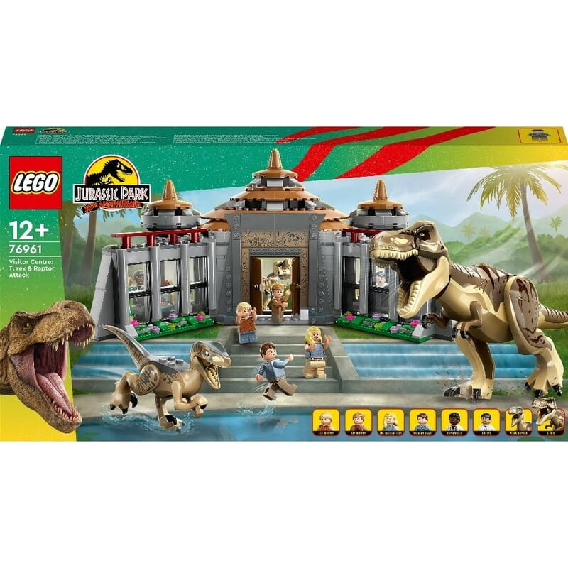 Конструктор LEGO Jurassic Park Центр посетителей: Атака тиранозавра и раптора (76961)