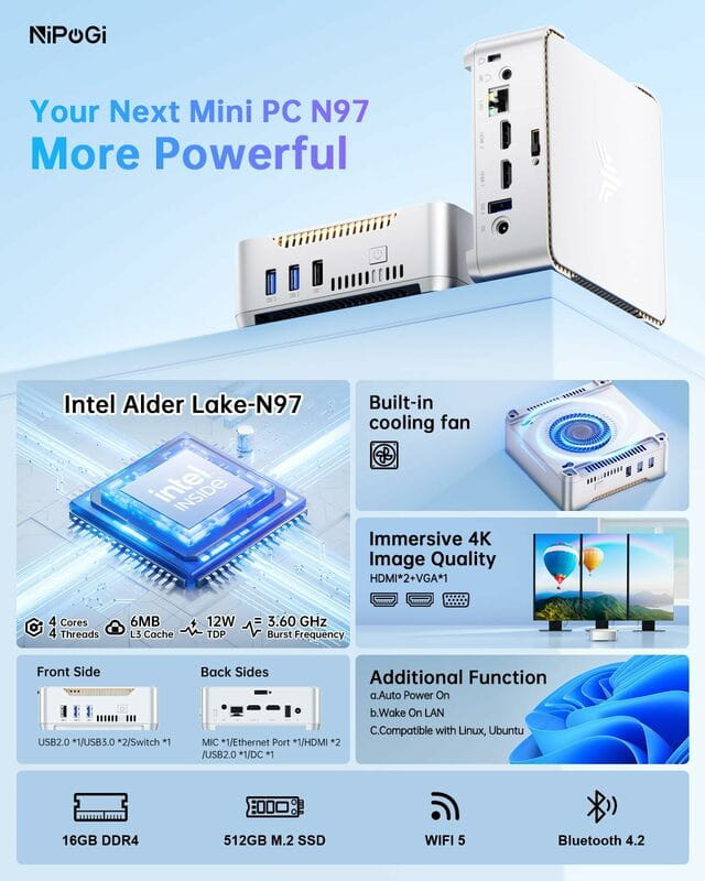 Неттоп NiPoGi GK3 Plus (791684817397)