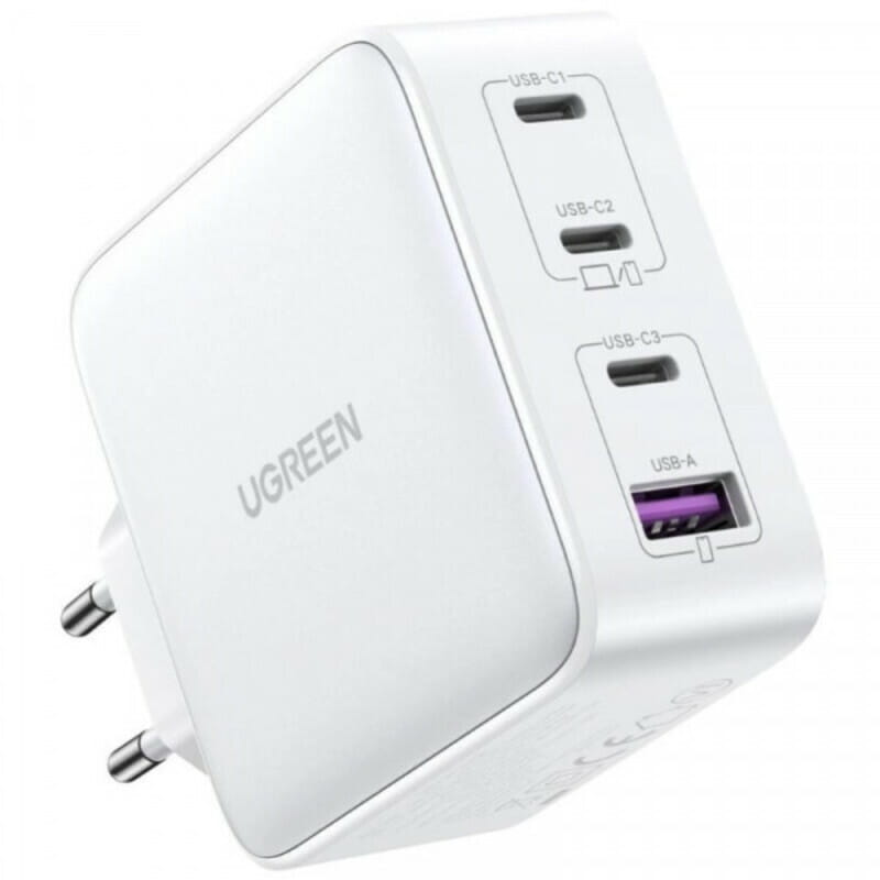 Зарядний пристрій Ugreen 100W (3хUSB-C+USB-A) CD226 White (15337)