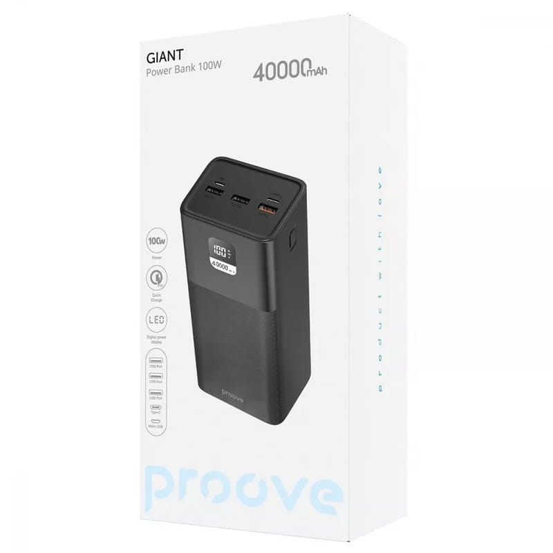 Универсальная мобильная батарея Proove Giant 100W 40000mAh Black (PBGI99320001)