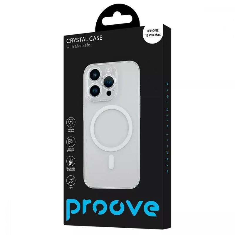 Чохол-накладка Proove Crystal Case with Magnetic Ring для Apple iPhone 16 Pro Max Transparent (PCCCIP16PM01)
