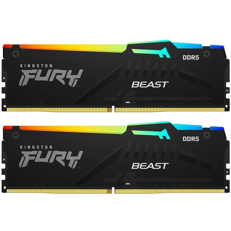 Модуль пам`яті DDR5 2x16GB/5600 Kingston Fury Beast RGB Black (KF556C36BBEAK2-32)