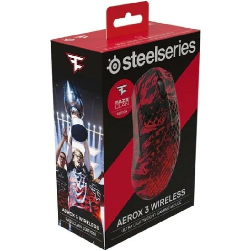 Миша бездротова SteelSeries Aerox 3 Wireless Faze Clan Edition Black/Red (62609)