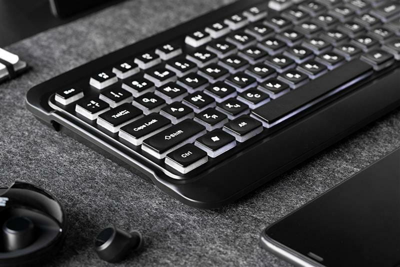 Клавиатура 2E KS120 White Backlight EN/UK Black (2E-KS120UB_UA)