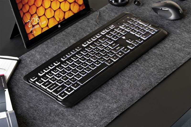 Клавиатура 2E KS120 White Backlight EN/UK Black (2E-KS120UB_UA)