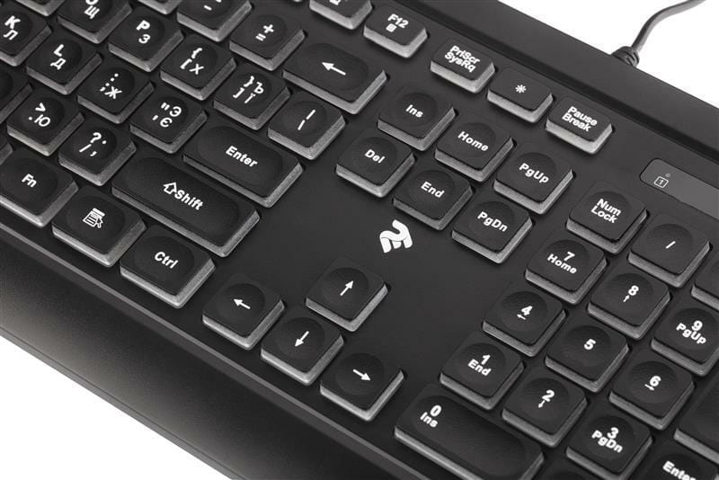 Клавиатура 2E KS120 White Backlight EN/UK Black (2E-KS120UB_UA)
