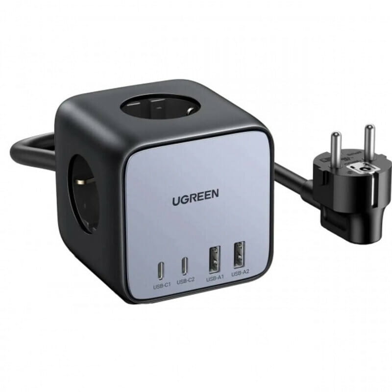 Зарядний пристрій Ugreen DigiNest Cube CD268 65W (2хUSB-C+2xUSB-A) Gray (60113)