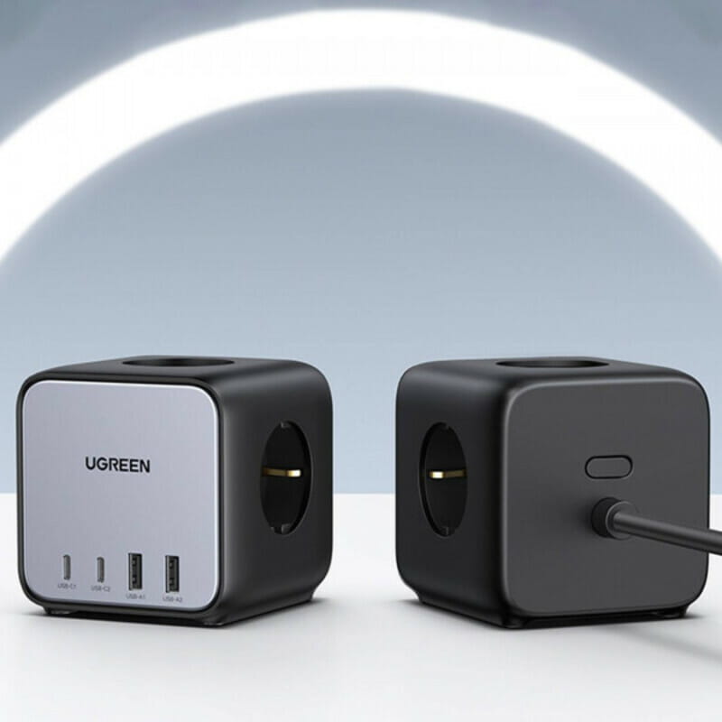 Зарядное устройство Ugreen DigiNest Cube CD268 65W (2хUSB-C+2xUSB-A) Gray (60113)