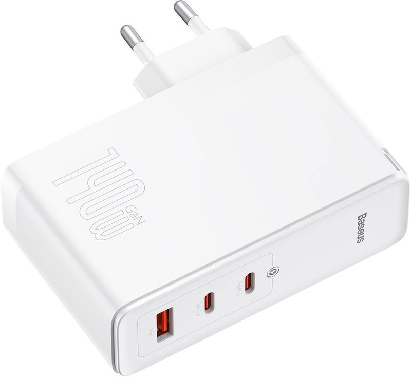 Сетевое зарядное устройство Baseus GaN5 Pro (3USB, 5A) 140W White (CCGP100202) + кабель Type-C to Type-C