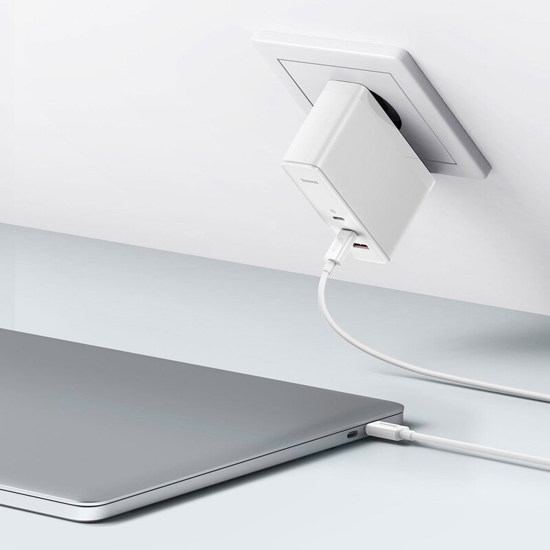 Сетевое зарядное устройство Baseus GaN5 Pro (3USB, 5A) 140W White (CCGP100202) + кабель Type-C to Type-C