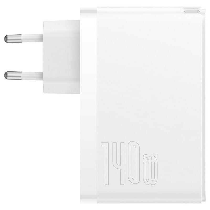Мережевий зарядний пристрій Baseus GaN5 Pro (3USB, 5A) 140W White (CCGP100202) + кабель Type-C to Type-C