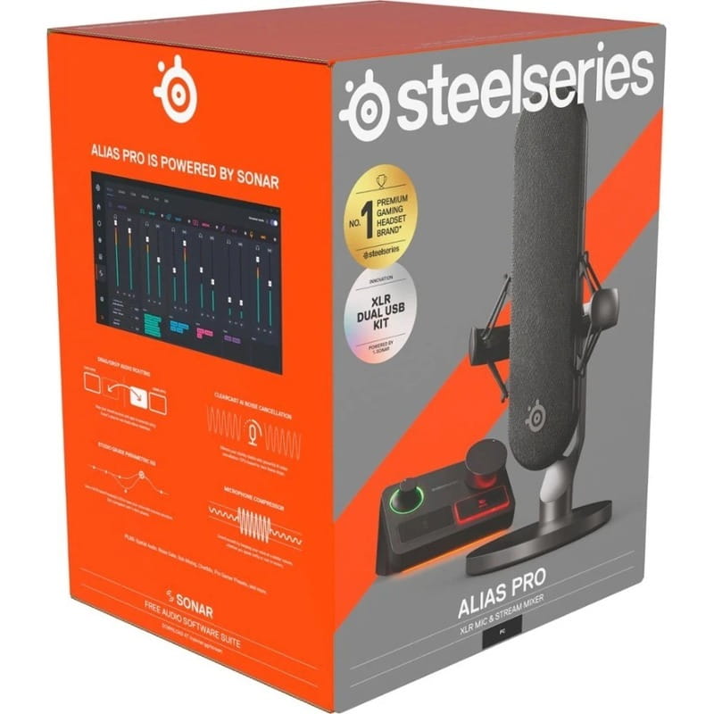 Микрофон SteelSeries Alias Pro RGB XLR Stream Mixer 1 Capsule (61597)