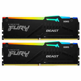 Модуль памяти DDR5 2x32GB/5200 Kingston Fury Beast RGB Black (KF552C40BBAK2-64)