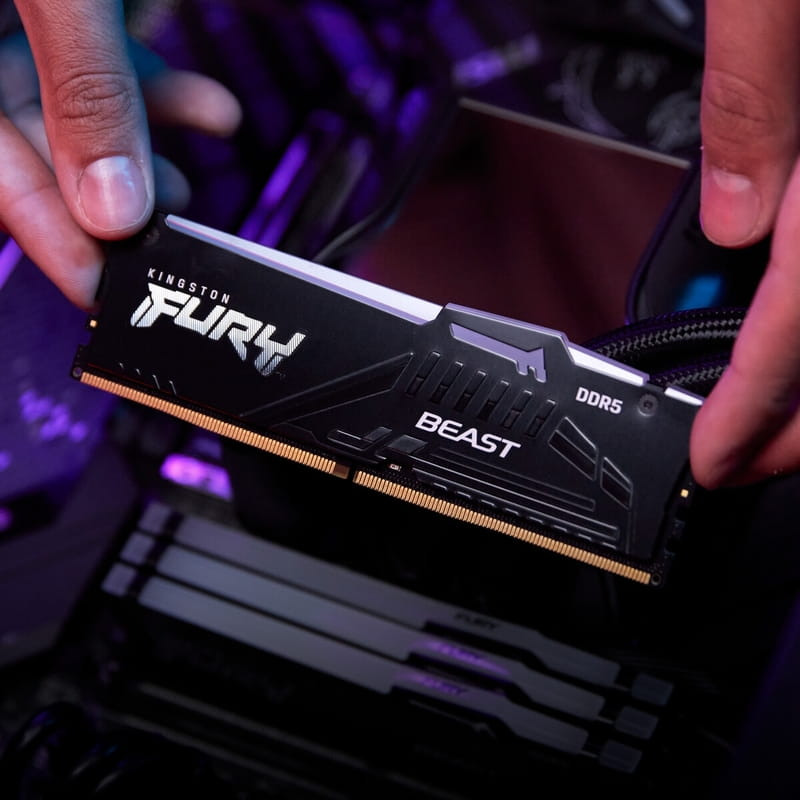 Модуль памяти DDR5 2x32GB/5200 Kingston Fury Beast RGB Black (KF552C40BBAK2-64)