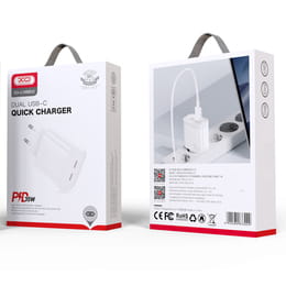 Сетевое зарядное устройство XO L105 (2USB-С, 3А) PD White (L105.white)