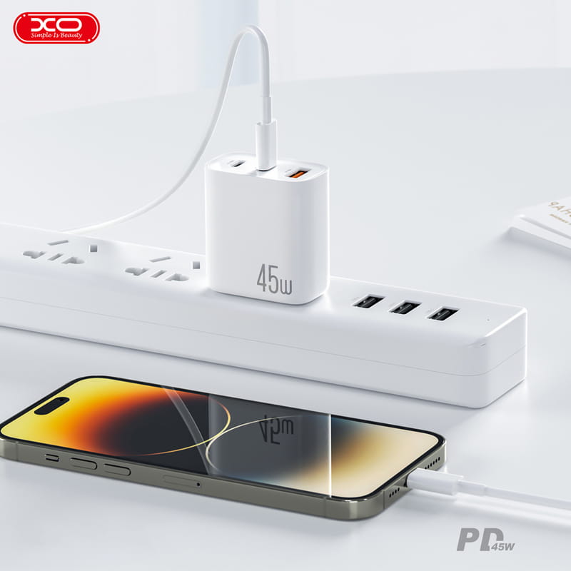 Сетевое зарядное устройство XO L117 (2USB-С, 1USB, 3А) PD, QC 3.0 White (L117.white)