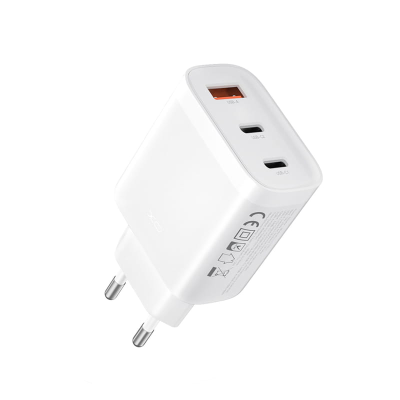 Сетевое зарядное устройство XO L117 (2USB-С, 1USB, 3А) PD, QC 3.0 White (L117.white)