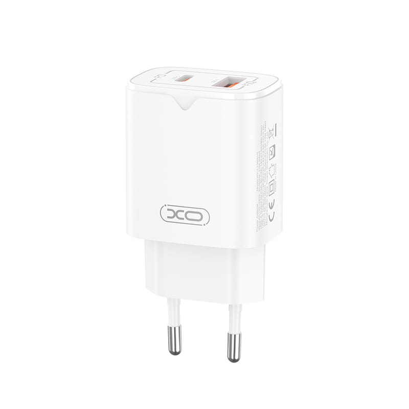 Сетевое зарядное устройство XO L130 (1USB-С, 1USB, 3А) PD, QC 3.0 White (L130.white)