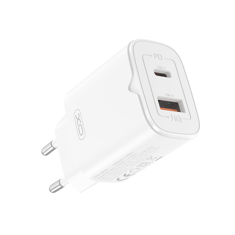 Сетевое зарядное устройство XO L130 (1USB-С, 1USB, 3А) PD, QC 3.0 White (L130.white)