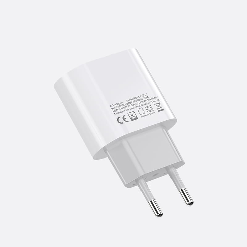 Сетевое зарядное устройство XO L97 (1USB-С, 1USB, 2.4А) White (L97.white)