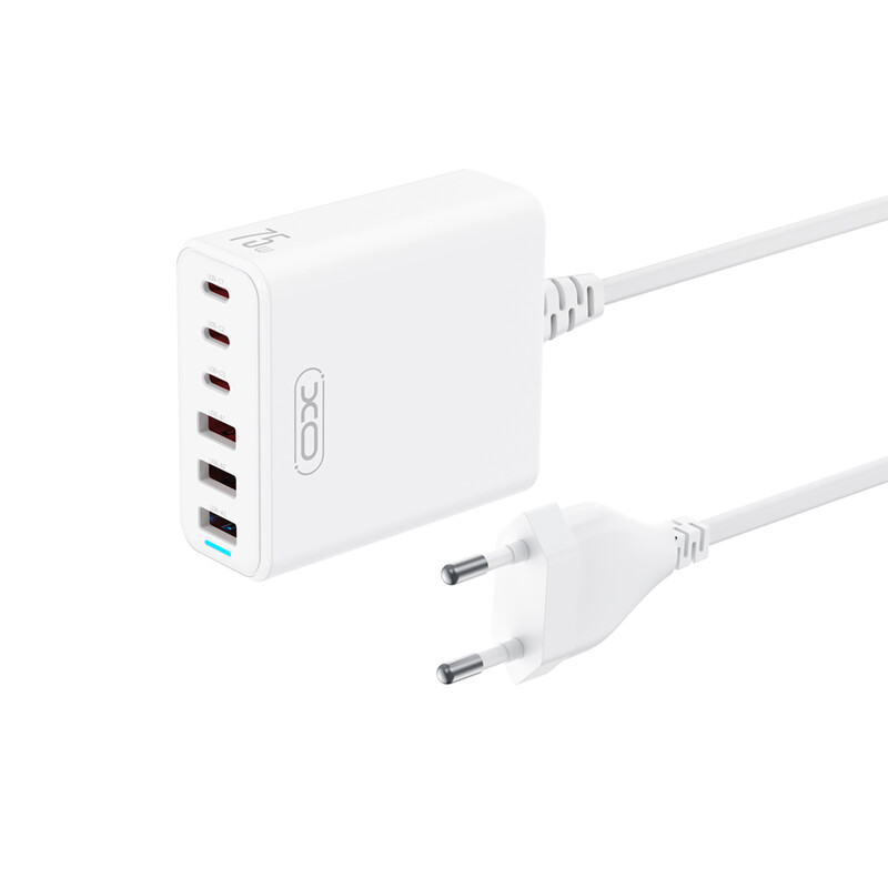 Сетевое зарядное устройство XO L133 (3USB-С, 3USB, 3А) PD, QC 3.0 White (L133.white)