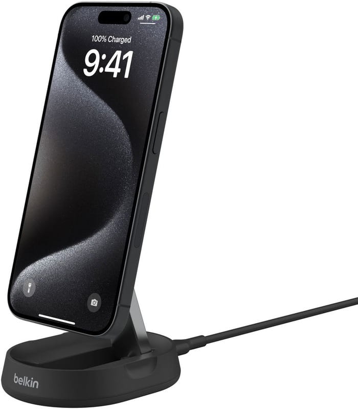 Беспроводное зарядное устройство Belkin Stand Magnetic Qi2 + adapter 15W Black (WIA008BTBK)