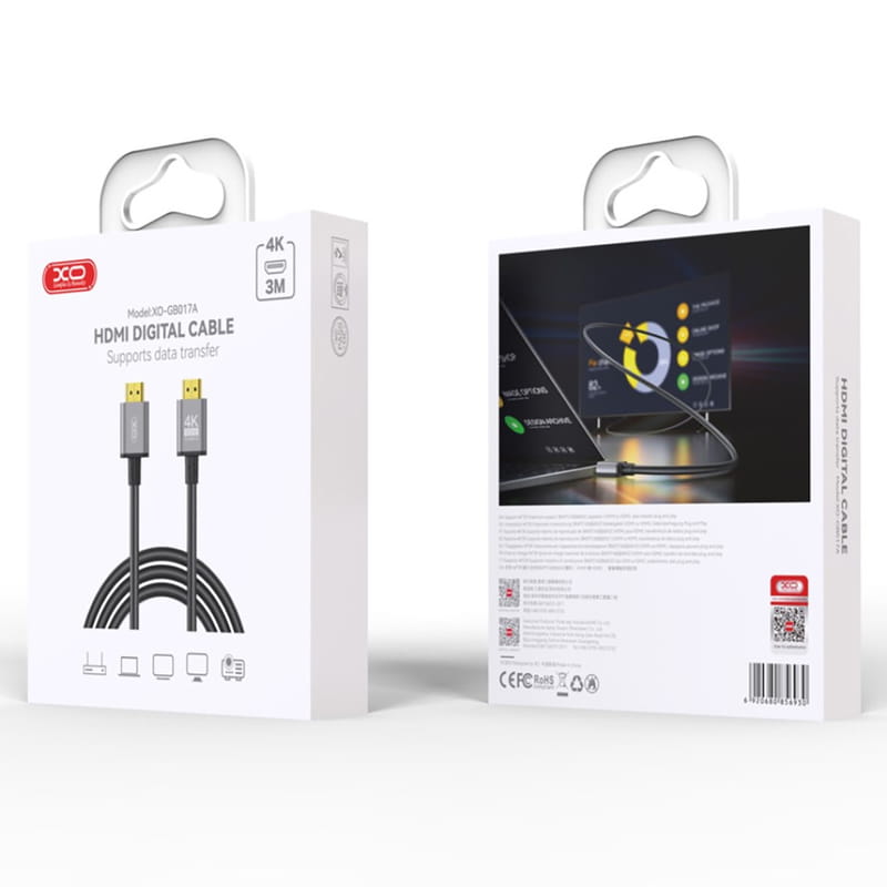 Кабель XO (GB017A-HDMI.tranish) HDMI-HDMI V.2.0, 3м Tranish