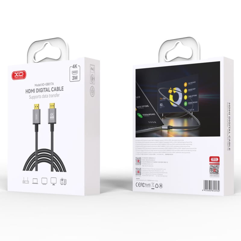Кабель XO HDMI-HDMI V.2.0, 3 м Tranish (GB017A-HDMI.tranish)