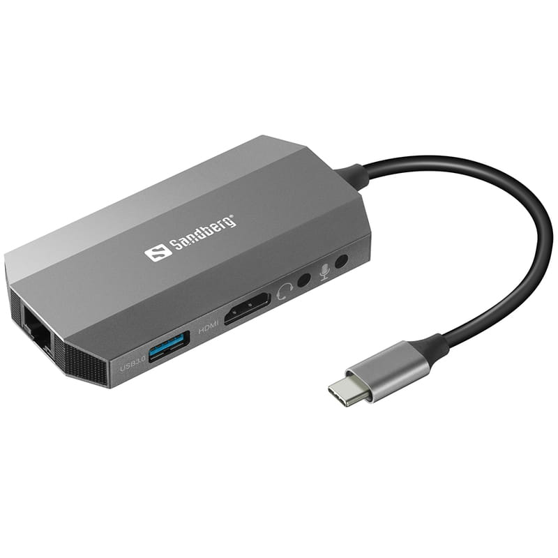 Док-станция Sandberg USB-C 100W 6in1 (136-33)