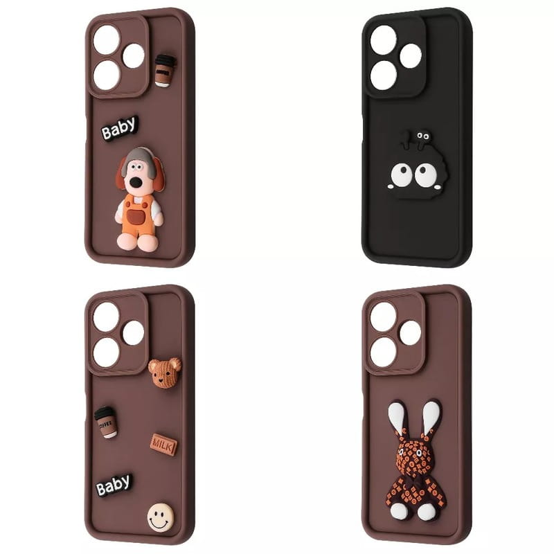 Чохол-накладка Pretty Things Case для Xiaomi Redmi 13 4G/Poco M6 4G/Note 13R Brown/Baby